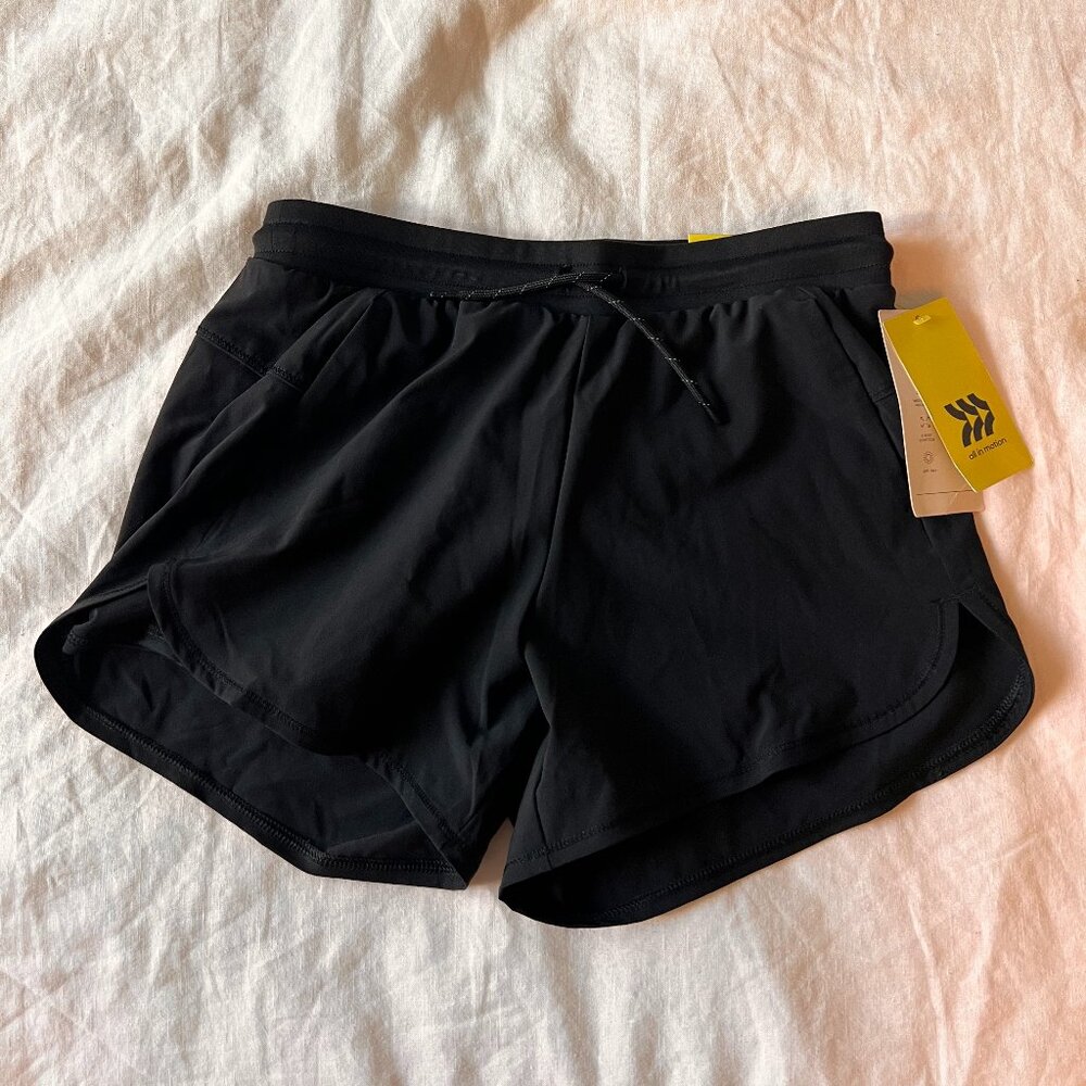 All In Motion girls black athletic shorts